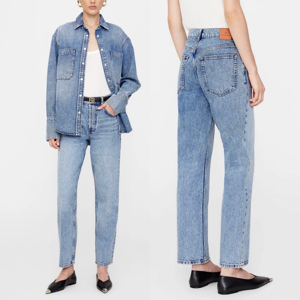 Anine Bing Light Blue Straight Leg Jeans